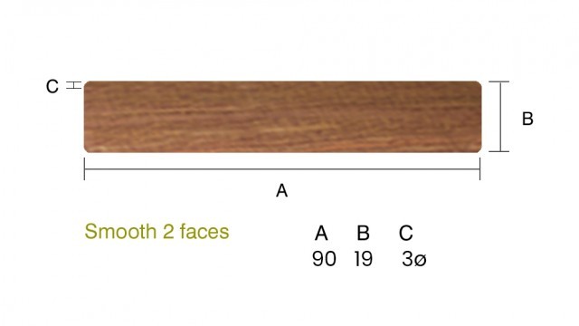 IPE 19 x 90mm Smooth 2 faces - 1st Grade